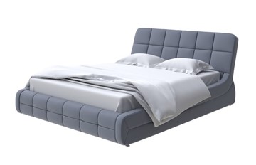 Кровать спальная Corso-6 200х200, Экокожа (Темно-синий) в Ревде