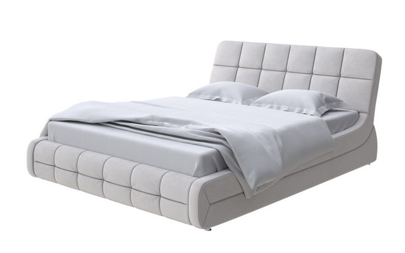 Кровать спальная Corso-6 200х200, Велюр (Ultra Серый камень) в Кушве - изображение