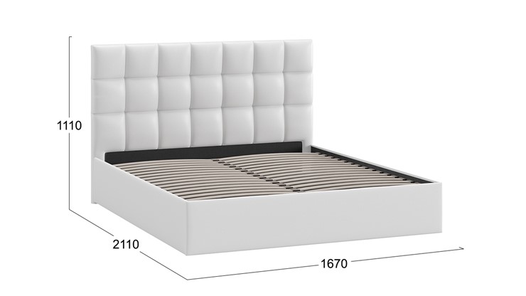 2-спальная кровать Эмбер тип 1 (Экокожа белая) в Ревде - изображение 2