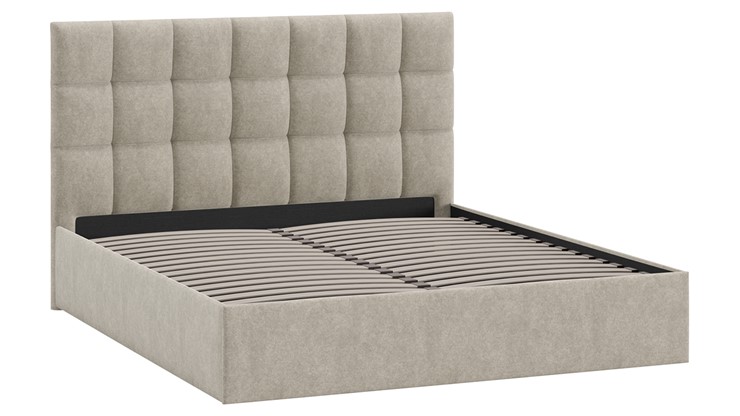 Двуспальная кровать Эмбер тип 1 (Микровелюр Jercy Cream) в Кушве - изображение 1