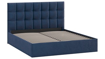 Кровать двуспальная Эмбер тип 1 (Микровелюр Wellmart Blue) в Первоуральске - предосмотр 1