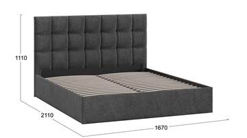 2-спальная кровать Эмбер тип 1 (Микровелюр Wellmart Graphite) в Первоуральске - предосмотр 2