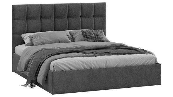 2-спальная кровать Эмбер тип 1 (Микровелюр Wellmart Graphite) в Ревде - изображение