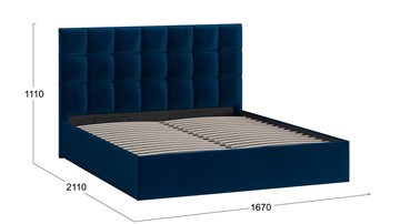 Двуспальная кровать Эмбер тип 1 (Велюр Confetti Blue) в Первоуральске - предосмотр 2