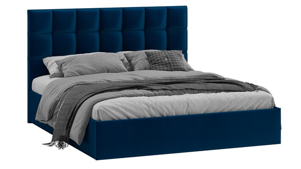 Двуспальная кровать Эмбер тип 1 (Велюр Confetti Blue) в Первоуральске - изображение