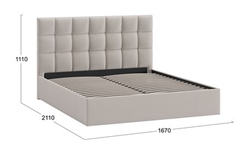 2-спальная кровать Эмбер тип 1 (Велюр Confetti Smoke) в Каменске-Уральском - предосмотр 2