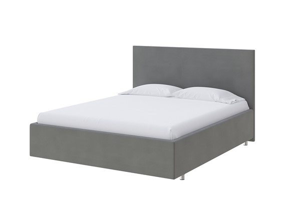 Кровать двуспальная Flat 200х200, Велюр (Forest 17 Серый) в Первоуральске - изображение