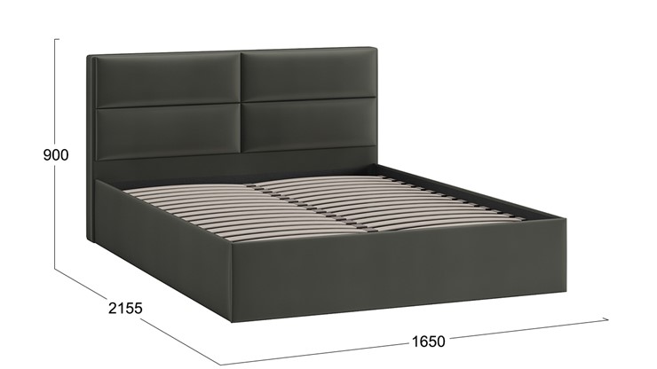 Кровать 2-спальная Глосс Тип 1 (Велюр Confetti Stone) в Краснотурьинске - изображение 1