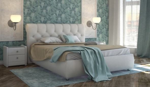 Кровать спальная Gondola 124 с ортопедической решеткой 200х200 в Екатеринбурге - изображение