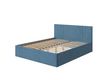 Кровать 2-спальная Helix Plus 160х200, Велюр (Monopoly Прованский синий (792)) в Первоуральске