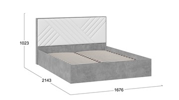 Кровать в спальню Хилтон Тип 1 (Ателье светлый/Белый) в Новоуральске - предосмотр 2