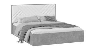 Кровать в спальню Хилтон Тип 1 (Ателье светлый/Белый) в Ревде