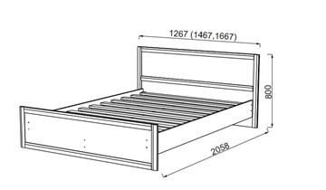 Двуспальная кровать Камелия, 1600, шимо светлый/белый кожзам в Первоуральске - предосмотр 1