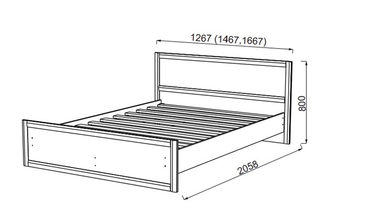 Двуспальная кровать Камелия, 1600, шимо светлый/белый кожзам в Первоуральске - изображение 1