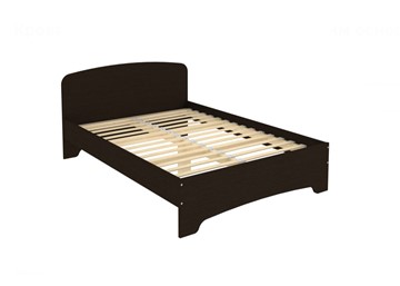 Двуспальная кровать KМ14 с основанием, цвет Венге в Ревде