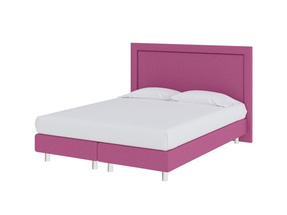 Кровать двуспальная London Boxspring Elite 160х200, Рогожка (Savana Berry (фиолетовый)) в Ревде - изображение