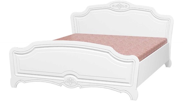 Кровать 2-спальная Лотос (Лак-Белый Жемчуг) 160х200, 000038261 в Артемовском - изображение