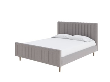 Кровать двуспальная Madison 160x200, Искусственная шерсть (Лама Светло-серый) в Ревде