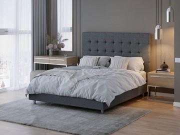 Спальная кровать Madrid Boxspring Standart 160х200, Рогожка (Savana Grey (серый)) в Екатеринбурге