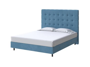 Спальная кровать Madrid Boxspring Standart 160х200, Велюр (Monopoly Прованский синий (792)) в Ревде