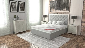 Кровать в спальню Манхэттен 160х200 (с основанием), высота спинки - 140 см в Екатеринбурге - предосмотр 3