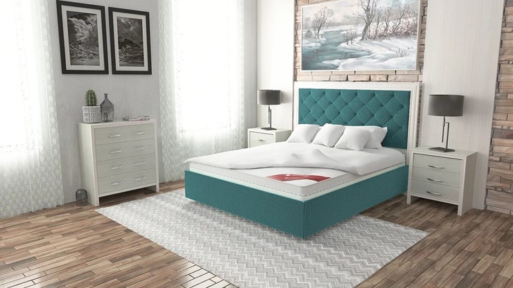 Кровать в спальню Манхэттен 160х200 (с основанием), высота спинки - 140 см в Екатеринбурге - изображение 6