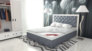 Кровать в спальню Манхэттен 160х200 (с основанием), высота спинки - 140 см в Екатеринбурге - предосмотр 8