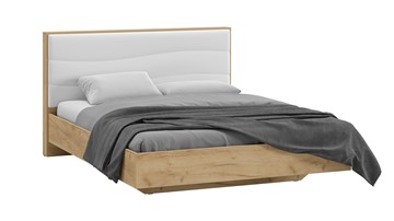 Кровать спальная Миранда тип 1 (Дуб крафт золотой/Белый глянец) в Новоуральске