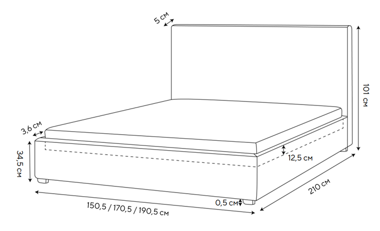Кровать двуспальная Mono 140х200, Велюр (Monopoly Миндаль (111)) в Красноуфимске - изображение 1
