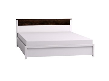 Двуспальная кровать Норвуд 32 с гибкими ламелями металл, Белый-Орех шоколадный в Каменске-Уральском