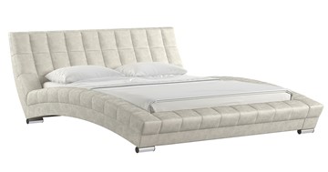 Двуспальная кровать Оливия 160 арт. Дарлинг айвори (светлый серо-бежевый) с основанием в Красноуфимске
