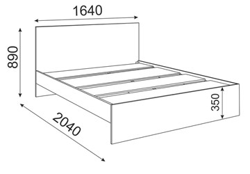 Кровать Осло М14 с настилами Лайт (Цемент светлый) в Полевском - предосмотр 1