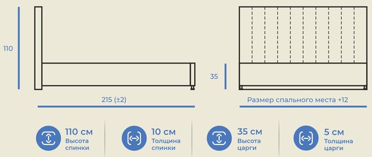 Кровать в спальню Палермо 160х200 с подъемным механизмом в Екатеринбурге - изображение 10