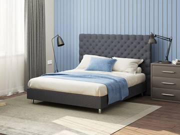 Двуспальная кровать Paris Boxspring Standart 200х200, Рогожка (Savana Grey (серый)) в Ирбите