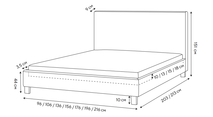 Кровать в спальню Rhomby 160х200, Рогожка (Тетра Бежевый) в Первоуральске - изображение 1