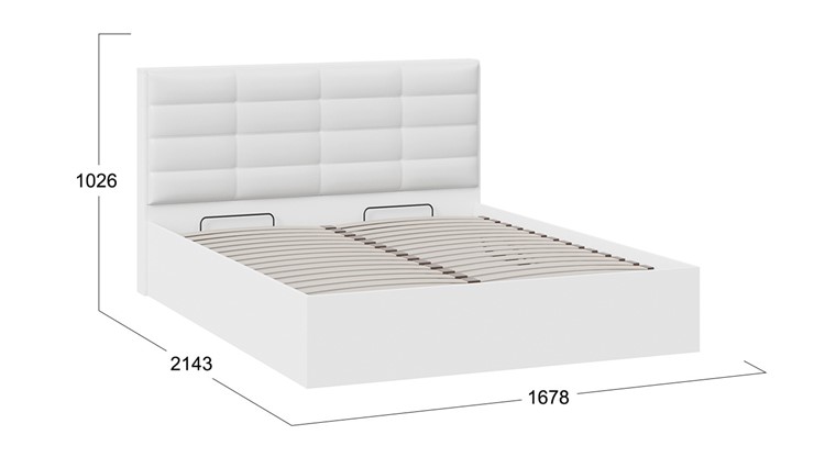Кровать спальная с подъемным механизмом Агата тип 1 (Белый) в Екатеринбурге - изображение 3