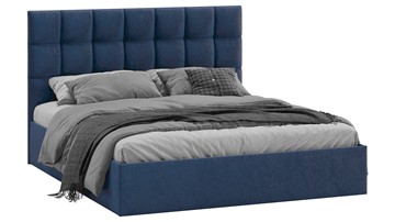 Кровать 2-спальная с подъемным механизмом Эмбер (Микровелюр Wellmart Blue) в Ирбите