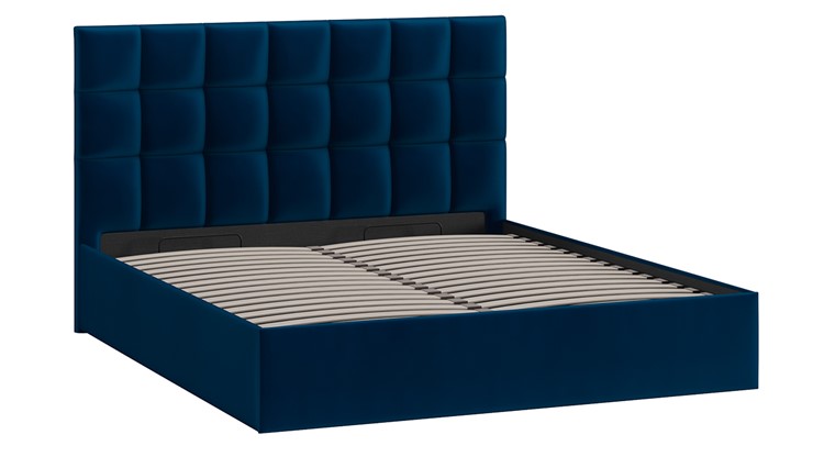 2-спальная кровать с подъемным механизмом Эмбер (Велюр Confetti Blue) в Ревде - изображение 1