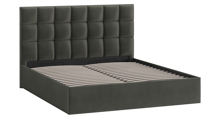 2-спальная кровать с подъемным механизмом Эмбер (Велюр Confetti Stone) в Ревде - изображение 1