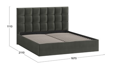 2-спальная кровать с подъемным механизмом Эмбер (Велюр Confetti Stone) в Ревде - предосмотр 3