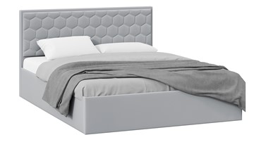 Кровать двуспальная с подъемным механизмом Порто (Велюр Confetti Silver) с заглушиной в Ревде