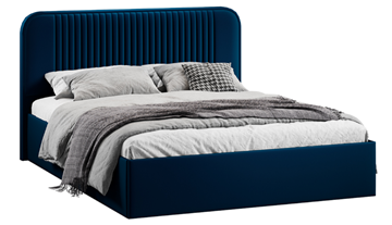Кровать спальная с подъемным механизмом с заглушиной Тиффани тип 1 (Микровелюр Confetti Blue) в Ревде