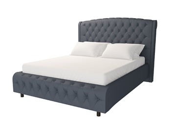 Кровать двуспальная Salvatore Grand 180x200, Экокожа (Темно-серый) в Кушве