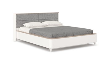 Кровать 2-спальная Стефания 1600 с кроватным основанием ЛД 413.150, Дуб Маувелла PR/Белый в Каменске-Уральском