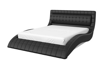 Кровать Виргиния 160х200 (кожзам черный) с основанием в Ревде