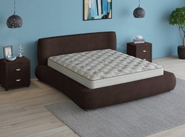 Двуспальная кровать Zephyr 160х200, (Велсофт Горький шоколад) в Первоуральске