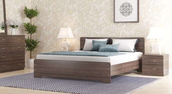 Кровать полуторная Золушка, 140х200 с основанием, венге в Полевском - изображение