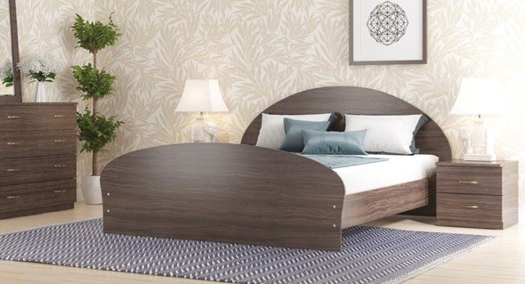 Кровать полуторная Валенсия, 140х200 с основанием, венге в Полевском - изображение