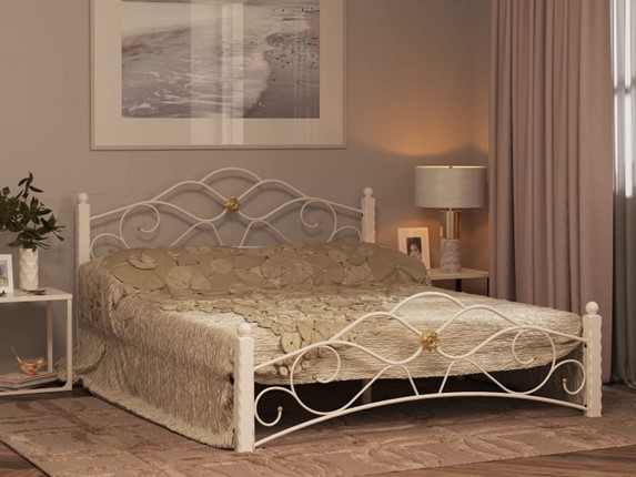 Кровать 2-спальная Гарда 3, 160х200, белая в Екатеринбурге - изображение