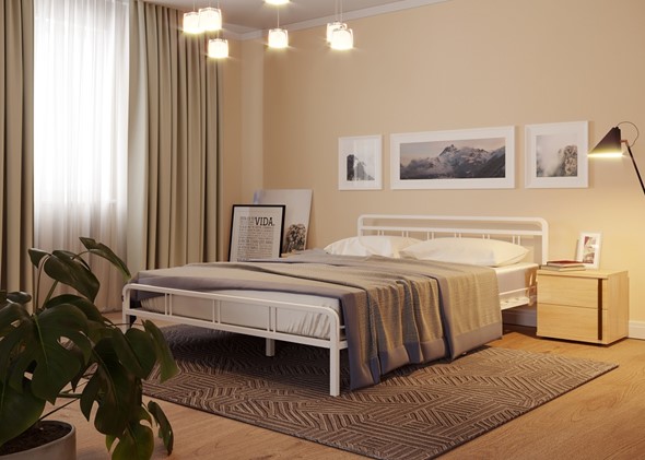 Кровать полутороспальная Леон, 1200, белый в Екатеринбурге - изображение
